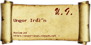 Ungor Irén névjegykártya